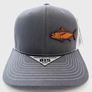Tuna Fishing Leather Patch Trucker Mesh Snapback
